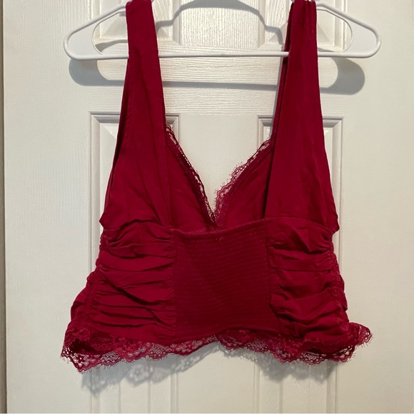 Free People Under Your Spell tank, raspberry pink color, size L - Picture 2 of 4